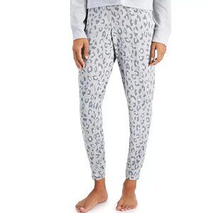 NWT Jenni Women's Soft Knit Lounge Pajama Pants, Gray Leopard, Large